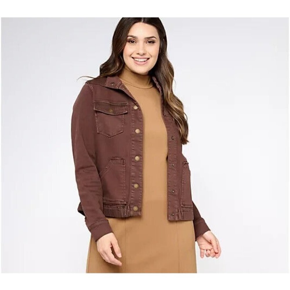 Belle Boho by Kim Gravel Vintage-Style Utility Jacket Coffee Bean,Large
